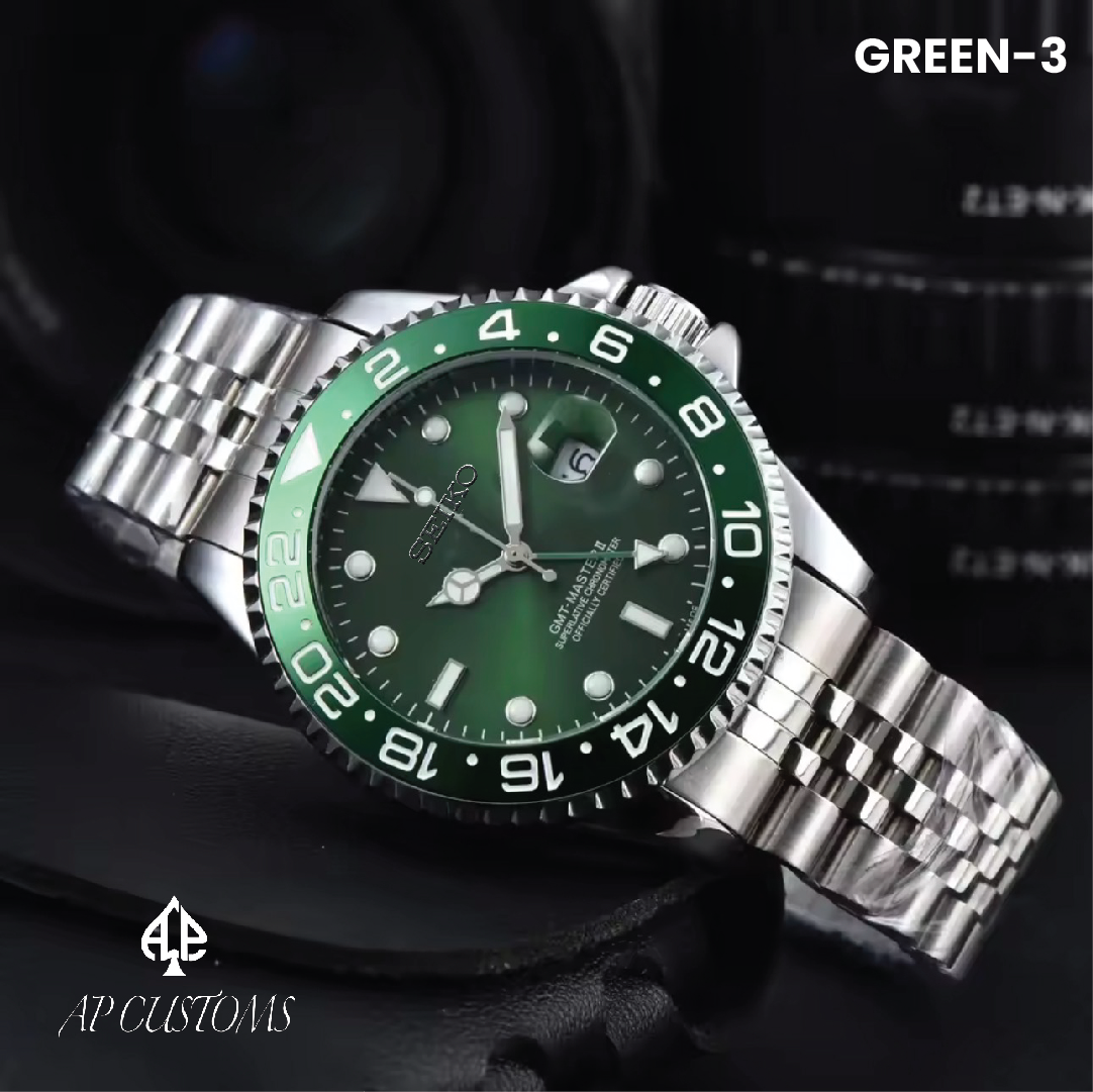 Seiko GMT Mod with green GMT bezel