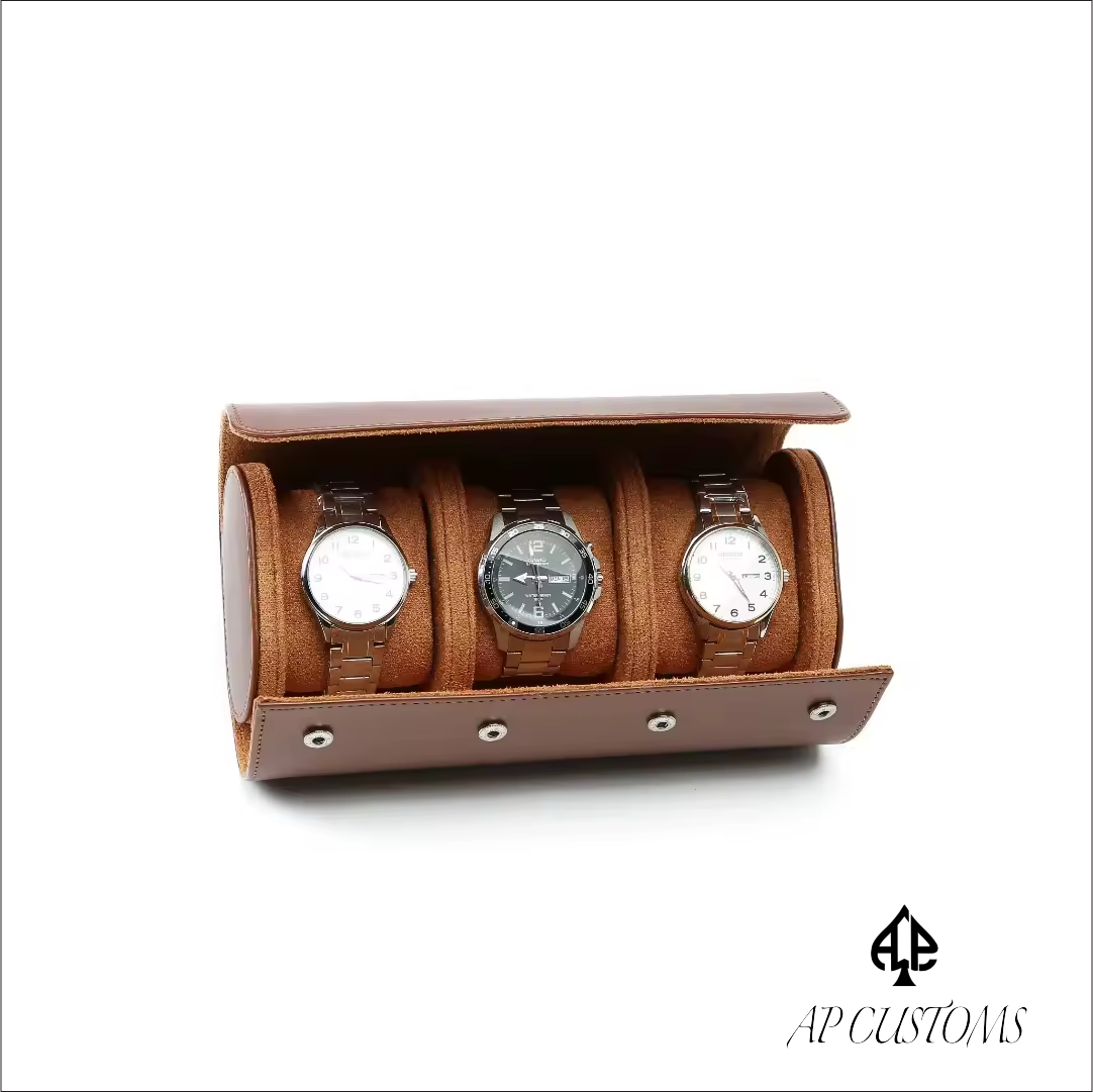 3 Watch Leather Box in brown