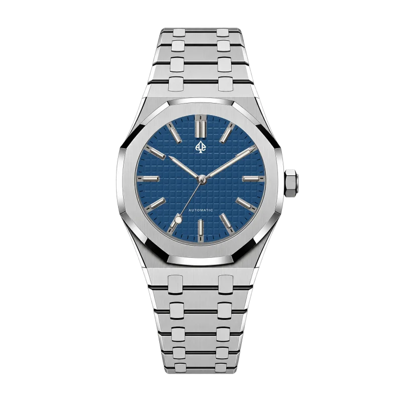 Royal Oak Mod — Silver · blue waffle