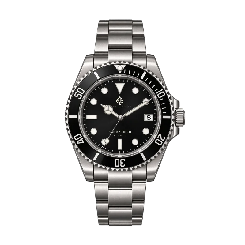 Submariner Mod — Silver · black dial