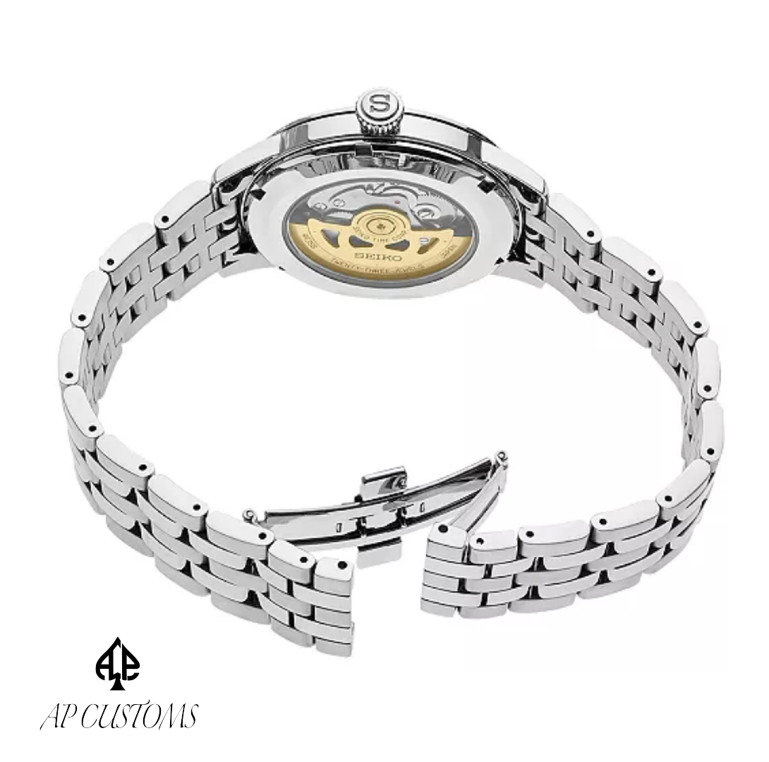 Seiko Presage Mod — flat lay styling